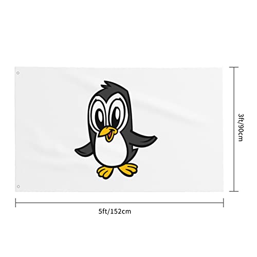 Imeegien Cute Cartoon Penguin Flag 3X5 Feet Outdoor Garden Decoration Banner Indoor Family Holiday Fashion Party Decoration Flags #TOP2
