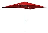 Trademark Innovations UMBLED-RECT-RED Patio Umbrella, 10' x 6.5