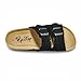 PepStep Slide Sandals for Women with Soft Cork Footbed and Strap, Ladies Fashion Platform Slide Sandals Comfortable Slip On Style(8,PLTFblack)