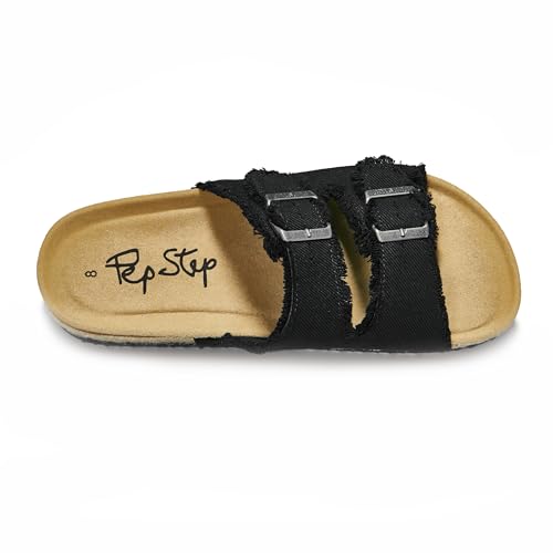 Image of PepStep Slide Sandals for Women with Soft Cork Footbed and Strap, Ladies Fashion Platform Slide Sandals Comfortable Slip On Style