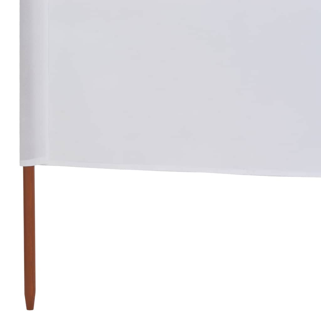vidaXL Paravientos de 5 Paneles Privacidad Jardín Lago Mar Tienda Camping Parasol Protección Jardín Lago Mar Exterior Tela Blanco Arena