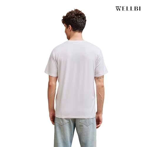 Image of Wellbi Bamboo Men's Tshirt - Ultra-Soft, Breathable & Sustainable | Premium Cotton Blend for Supreme Comfort | Stylish & Eco-Friendly T-Shirt for Men | Tshirt Men Cotton