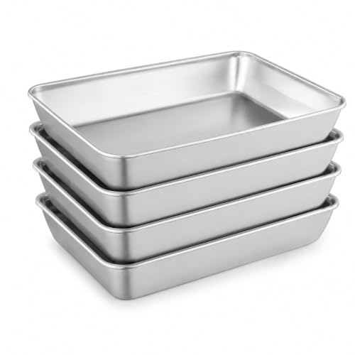 Image of Large Stainless Steel Food Containers Rectangle Food Storage Box Leak Proof Plastic Lid Airtight Meat Storage Container for Fridge Kitchen (4)