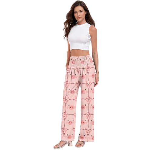 Pantalon Palazzos rose avec poche profonde pour vos sorties d'été fluides