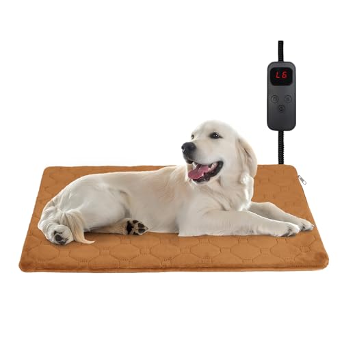 Tapis chauffant pour chats et chiens marron café lavable - 2