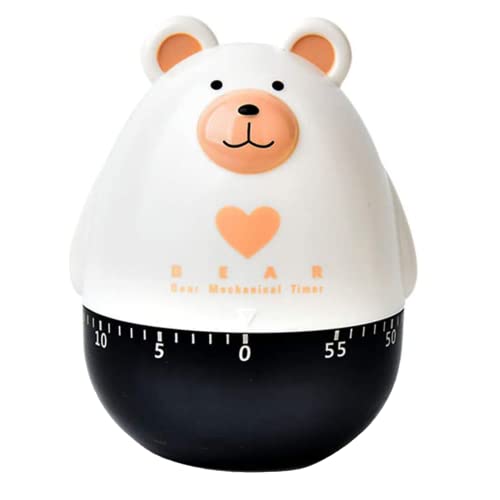 Mechanisch Küchen-Timer Cartoon-küchentimer Countdown Alarm Timer Cartoon Eieruhr 55 Minuten Timer Küchentimer Zeitmesser Abs Zeitmesser Für Kochen Sport Studieren Backen Büro (Weiß) Cover