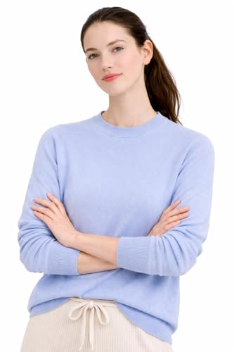 Image of Cashmeren Women's Basic Crewneck Sweater 100% Pure Cashmere Long Sleeve Round Neck Pullover