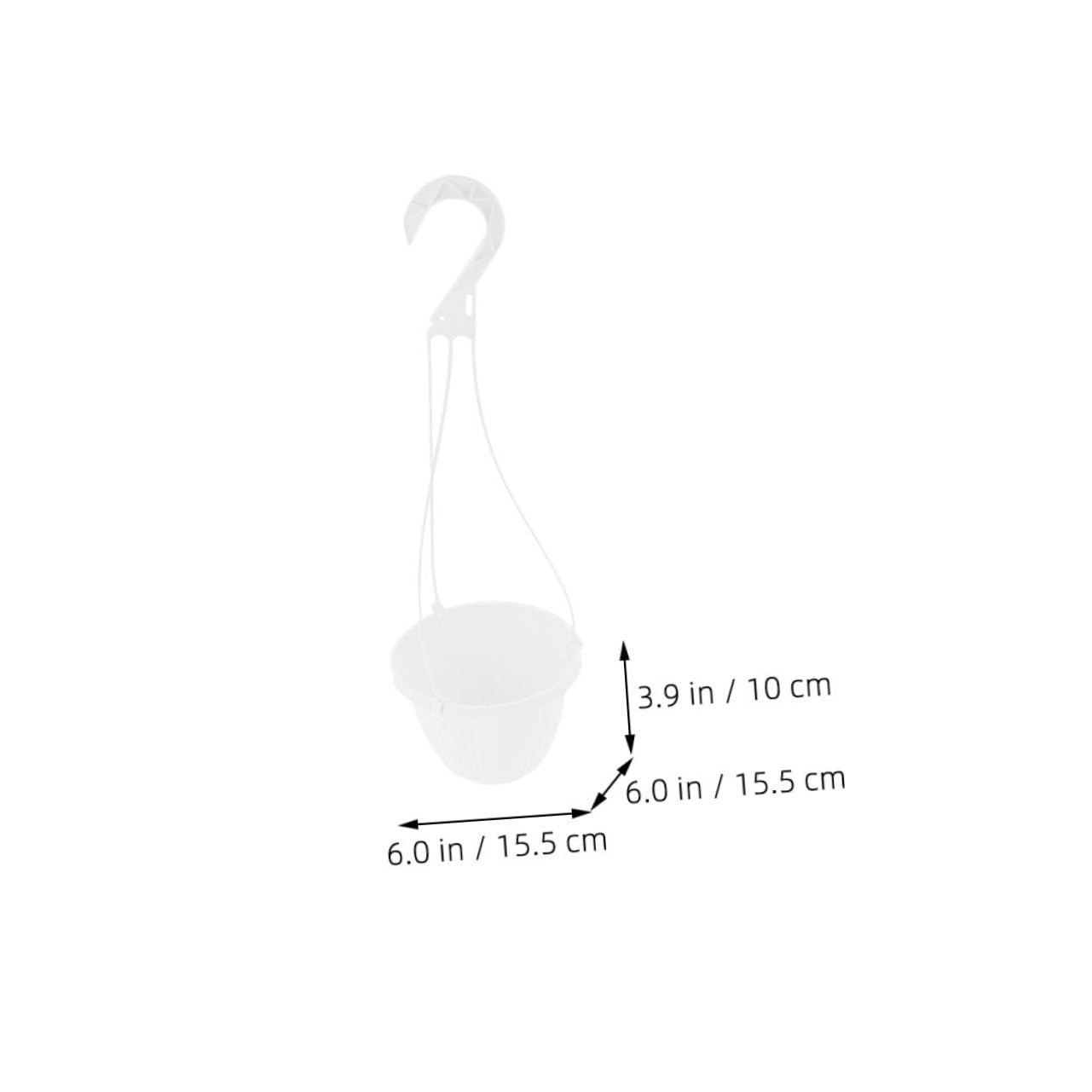 POPETPOP Hänge-Pflanztopf Aus Kunststoff - 20 Cm, Mit Ketten & Ablaufloch, Für Balkon & Garten, Grau