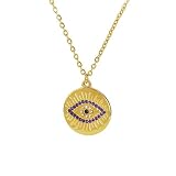 Collar con colgante de mal de ojo para mujer, chapado en oro, de acero inoxidable, joyería de pavo, regalo