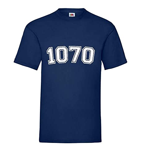 T-shirt pour homme bleu marine XXXL grand col rond manches courtes