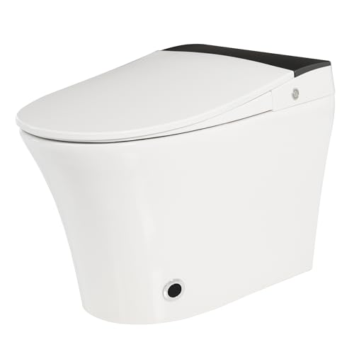 Inodoro Inteligente con Descarga Dual y Sensor de Pie, Asiento Calefactado, Respaldo de Emergencia, Tapa de Cierre Suave y Luz Nocturna para Seguridad Familiar, Cerámica Premium con Esmalte Antimanchas miniatura 1