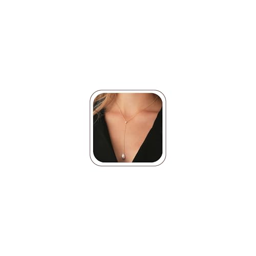 Ritach Long Necklaces for Women - Pearl Necklace Dainty Gold Necklace for Women Gifts Pearl Lariat Necklace Long Necklaces for Women Trendy
