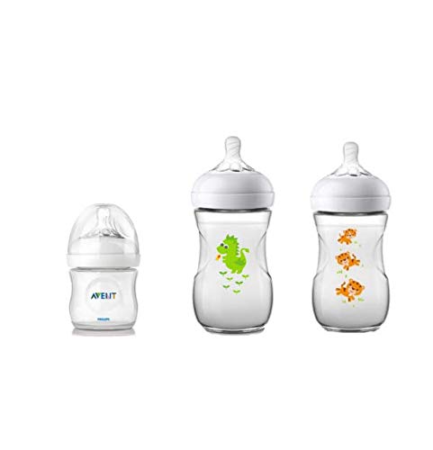 Kit Mamadeira Avent Pétala 125ml, 260ml Dragão e 260ml Tigre