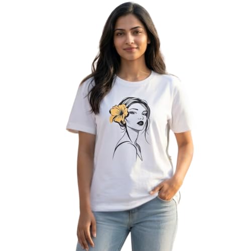 Image of Adory Women's Graphic Printed Cotton T-Shirt