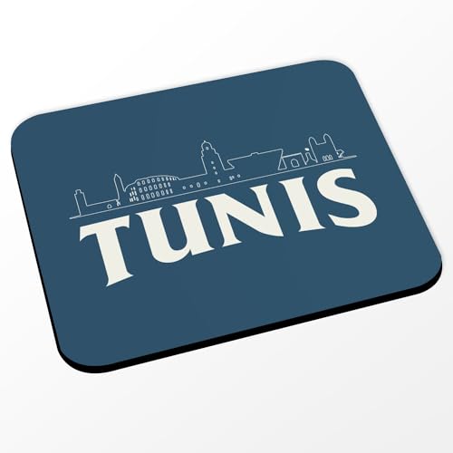 Fabulous Tapis de Souris Bleu - Tunis Minimalist Tunisie Voyage Vintage - (Dimensions 24 x 20 cm)