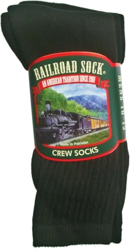 Men'S Crew Socks, Black - 1 Pkg