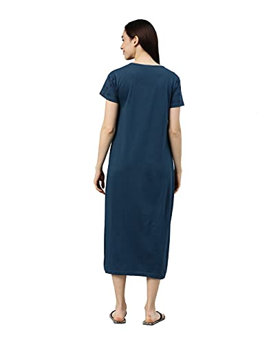 Image of KRYPTIC Womens Pure Cotton Printed Maxi Nightdress
