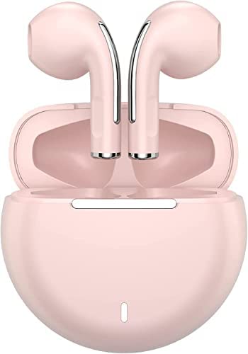 Bluetooth 5.0 Kopfhörer In Ear, Kopfhörer Kabellos mit Mikrofon, IPX5 Wasserdicht Bluetooth Earbuds Touch Steuerung, Wireless Ohrhörer mit Stereo, Noise Cancelling für iOS/Android-rosa Cover
