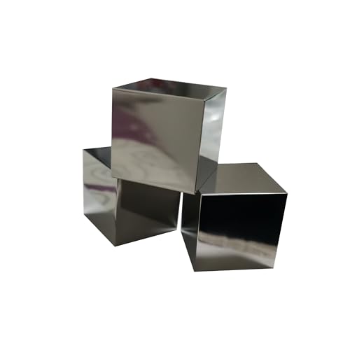 Image of Scientific Metal Sample Block, Mirror Polished, No Engraving, R0.5 Chamfered Edges, Multiple Sizes & Alloys (GR1 (99.7 Titanium), 1.5inch Cube)