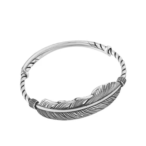 Bracelet élégant en Argent 925 avec Plumes et Style rétro