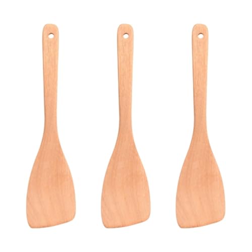 Espátulas De Madera De 3 Piezas, Espátulas De Madera Con Mango Largo, Espátulas Para Freír, Espátulas Para Cocinar, Utensilios De Cocina