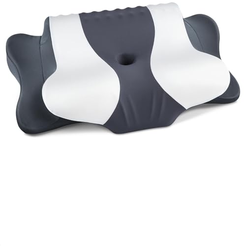 Image of DONAMA Cervical Neck Pillow for Pain Relief, Memory Foam Ergonomic Pillows with Dual Heights for Back, Stomach and Side Sleepers