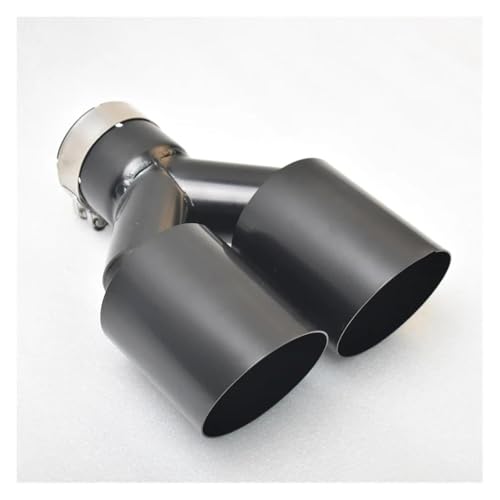 Tuyau d'échappement voiture 76mm double embout inox noir 89mm universel