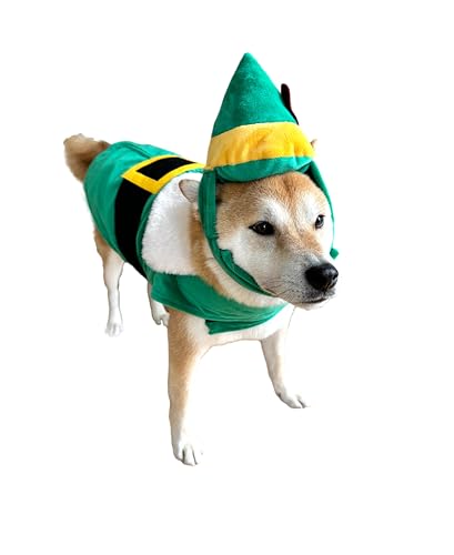 Disfraz ComfyCamper Manto y Sombrero Elfo Verde Mediano para Perros miniatura 3