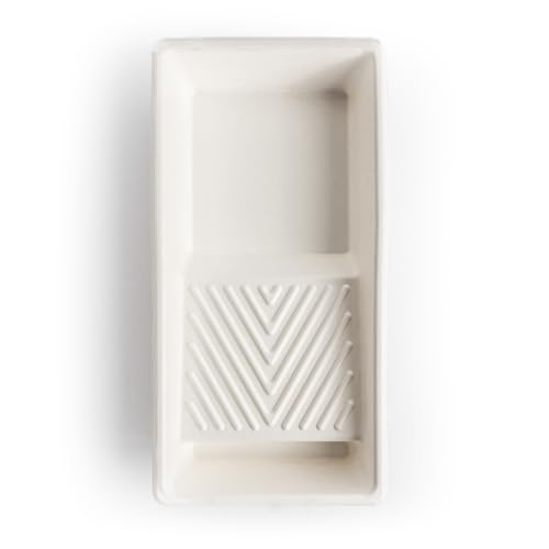 Hemway Bandeja de pintura de rodillo de alta calidad de 4 pulgadas, herramienta de pintura de caña de azúcar con canales y base texturizada para un acabado profesional suave para rodillos pequeños