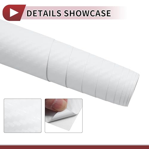 Film vinyle blanc carbone 457x152cm covering voiture