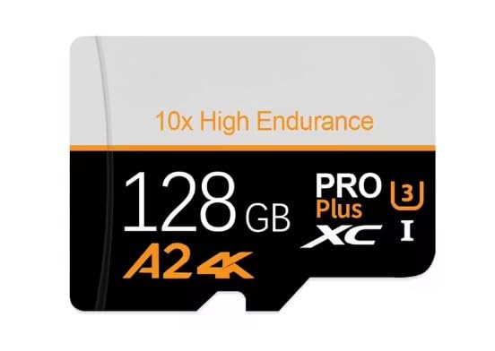 Tarjeta de Memoria Micro SD TF Gran Capacidad y Alta Velocidad – Almacenamiento Externo Portátil Compatible con Smartphones, Cámaras, Drones y Dash CAM   No Switch (128, GB)