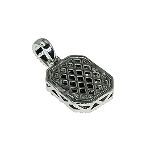 Zealian Hip Hop Necklace Iced Out Green Crystal Simulated Emerald Pendant Jewelry Gemstone Zirconia With Stainless Steel Cuban Chain Silver Plated For Men Women(Silver Green) #TOP7