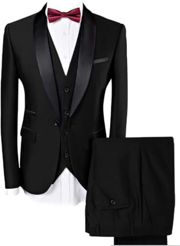 Rdzding Men's Suit Jacket 3 Piece Slim Fit Set Business Blazer One Button Suit Groomsmen Party Jackets Blazer for Men2