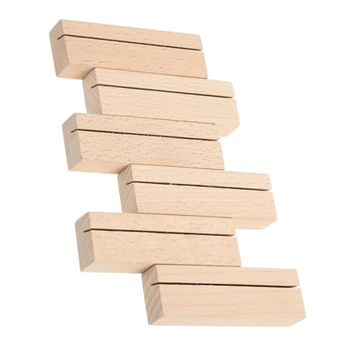 CONGARTENO 6個 ?木製カードスタンド テーブルナンバーや名札 メモ 写真ホルダーとして 木製素材で温かみあるインテリアデコレーション用