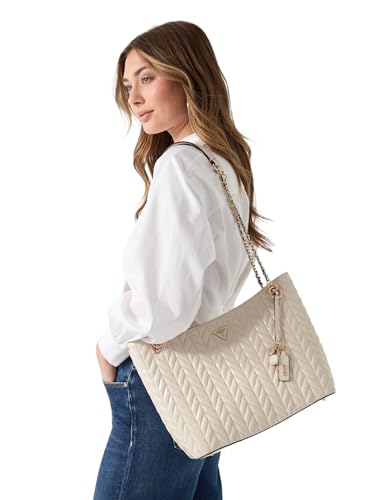 Sac à épaule GUESS Cheryl Stone écru à deux compartiments chic - 2