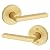 Kwikset Halifax Interior Passage Door Handle, Lever for Closet and Hallway Doors, Reversible Non-Locking Handle Lever, Satin Brass, with Microban Protection