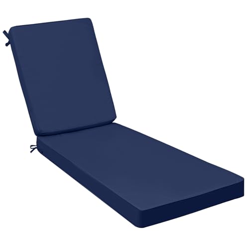 AAAAAcessories Outdoor Chaise Lounge Cushions Fade-Resistant Waterproof Patio Furniture Replacement Cushions 80 x 26 x 3 Navy Blue