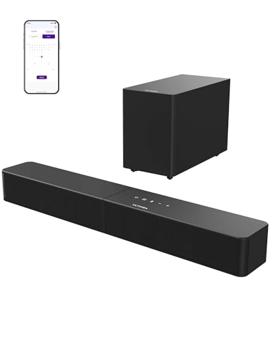 ULTIMEA 2.1 Canali Soundbar, 240W Sound Bar con Subwoofer Wireless, VoiceMX e BassMX, App Controllo, Bassi Regolabili, HDMI, Ottico, Bluetooth 6.0, Poseidon M30
