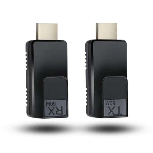 MICROWARE HDMI Extender over Ethernet 60M/196ft with 1080P@60Hz 3D Repeater RJ45 to HDMI Converter Transfer Single by Cat5e/Cat6/OFC Cable with 5V Power Adapter