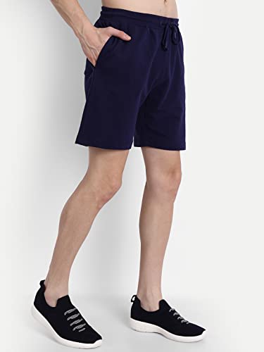 Image of AM SWAN Mens Premium Cotton Colourblocked Printed Stylish Comfort Knee Length Shorts