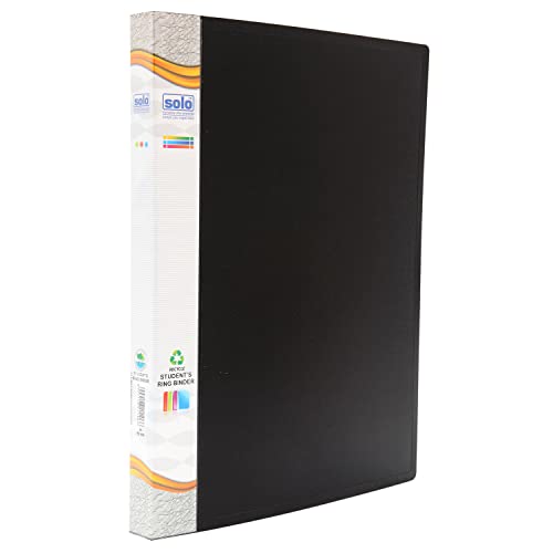 Image of Solo 2-D A4 Ring Binder File Folder - Pack of 2| Office Document Organizer with Inside Pocket, Presentation Display Plastic File for Certificates, Portfolio, Papers & Projects