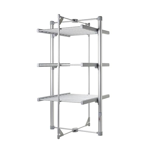 BARGAINS-GALORE Electric Clothes Airers - Deluxe Folding Heated Clothes Dryer | Indoor Clothes Drying Rack - Lightweight & Foldable, Space Saving, Fast Drying, Portable Airer (3 Tier)