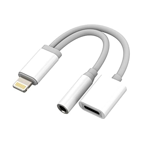 Phone AUX Adapter for Headphone Jack Cable Lightning to 3.5mm Splitter Dongle Charge Connector Cord(2in1)MFI Certified Audio Music Earbud Power Charging Converter for Apple 11 12 13 14 ProMax 7 8Plus Cover