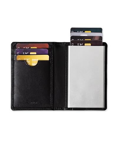 Men's Minimalist RFID Duofold Wallet with Metal Pop Up Card Case4