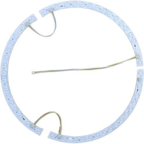 Moliuoly Tira LED para ventilador de techo, cambio de color tricolor, montaje magnético, ahorro de energía, 36 W x 2, 38 cm