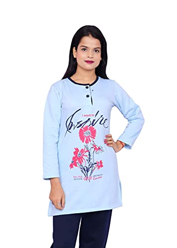 Image of Winter Wear Warm & Printed Night Suit Set of Shirt & Pyjama | Nightwear Suits for Women (NW-101)