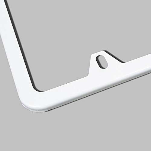 Uframe Slim Style 2 Screw Holes Stainless Steel License Plate Frame Holder (White) #TOP5