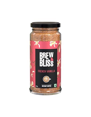 Image of Brew & Bliss French Vanilla Coffee | 60g | Flavored Instant Coffee Powder | Drink Intense Hot & Cold Cafe-style Coffee at Home