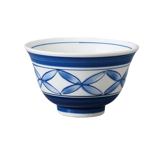 エールネット(Ale-net) 湯呑 煎茶碗 千茶碗 9.2×5.5cm 160cc 呉須巻七宝反千茶 食洗機対応 電子レンジ対応 美濃焼 日本製
