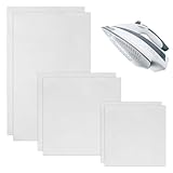 KVMORZE 6 Pack White PTFE Virgin Sheets, Multiple Sizes Applique Pressing Teflon Sheets, 1/16'' Thick Non Stick Plastic Boards for Applique Pressing, Heat Press Transfer, Ironing, Arts and Crafts